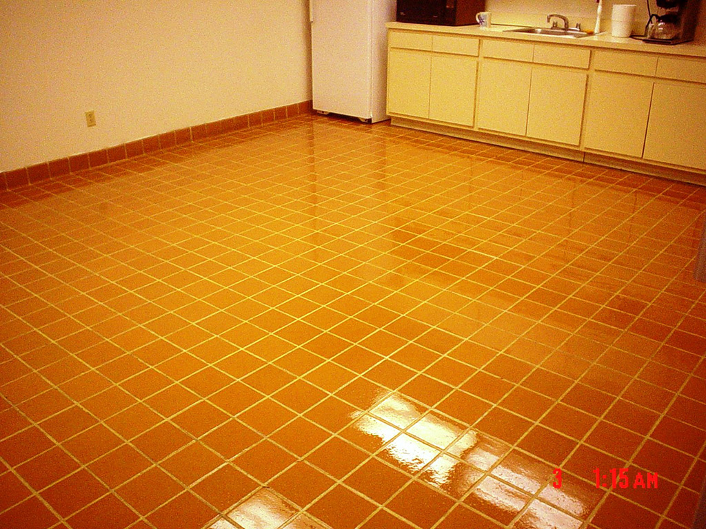 Bathroom floor after microguard